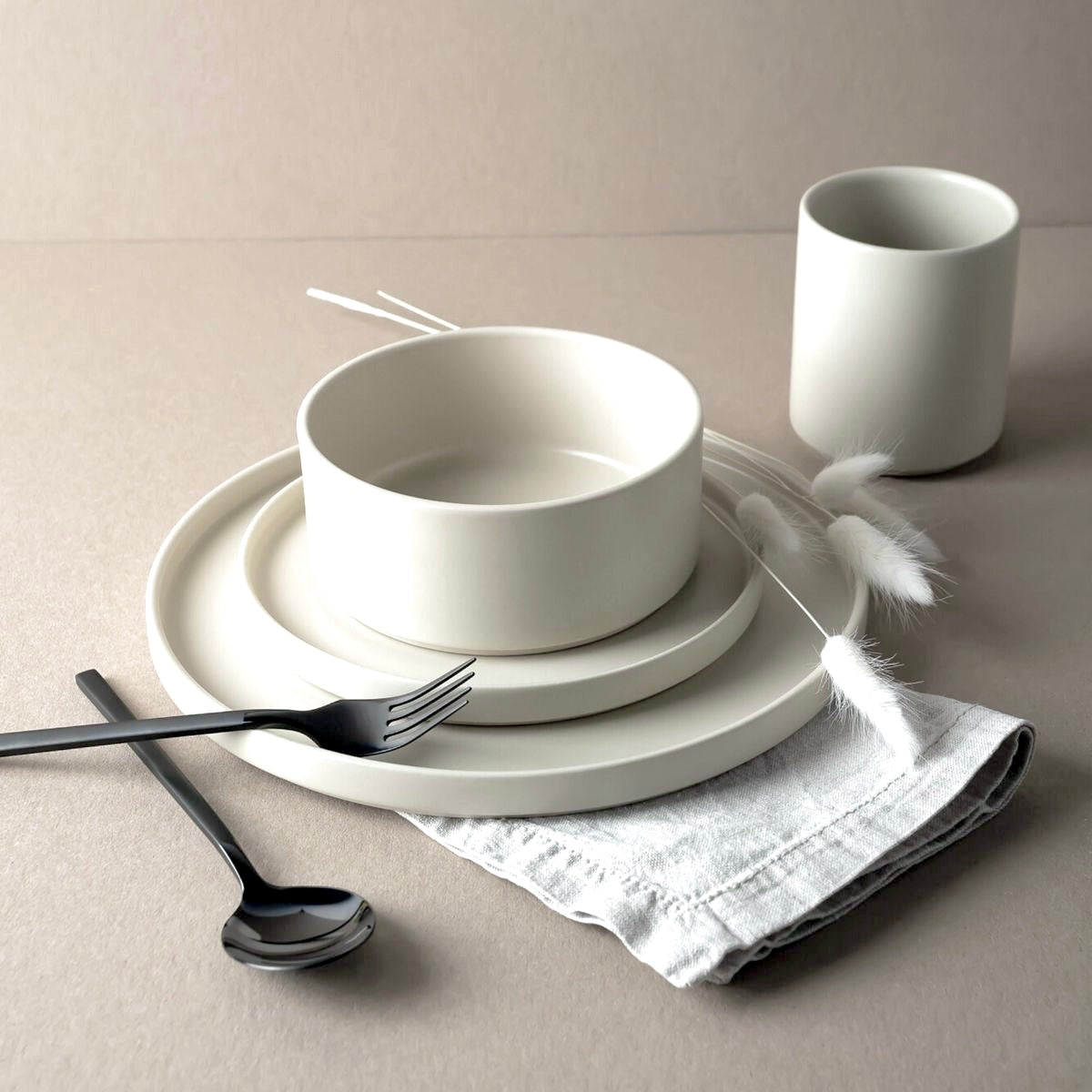 Vajilla Nordic White (Set 12 Piezas/4 Personas) - Arantimx