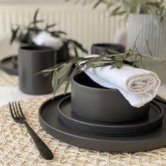 Vajilla Rustic Black (Set 12 Piezas/4 Personas) - Arantimx
